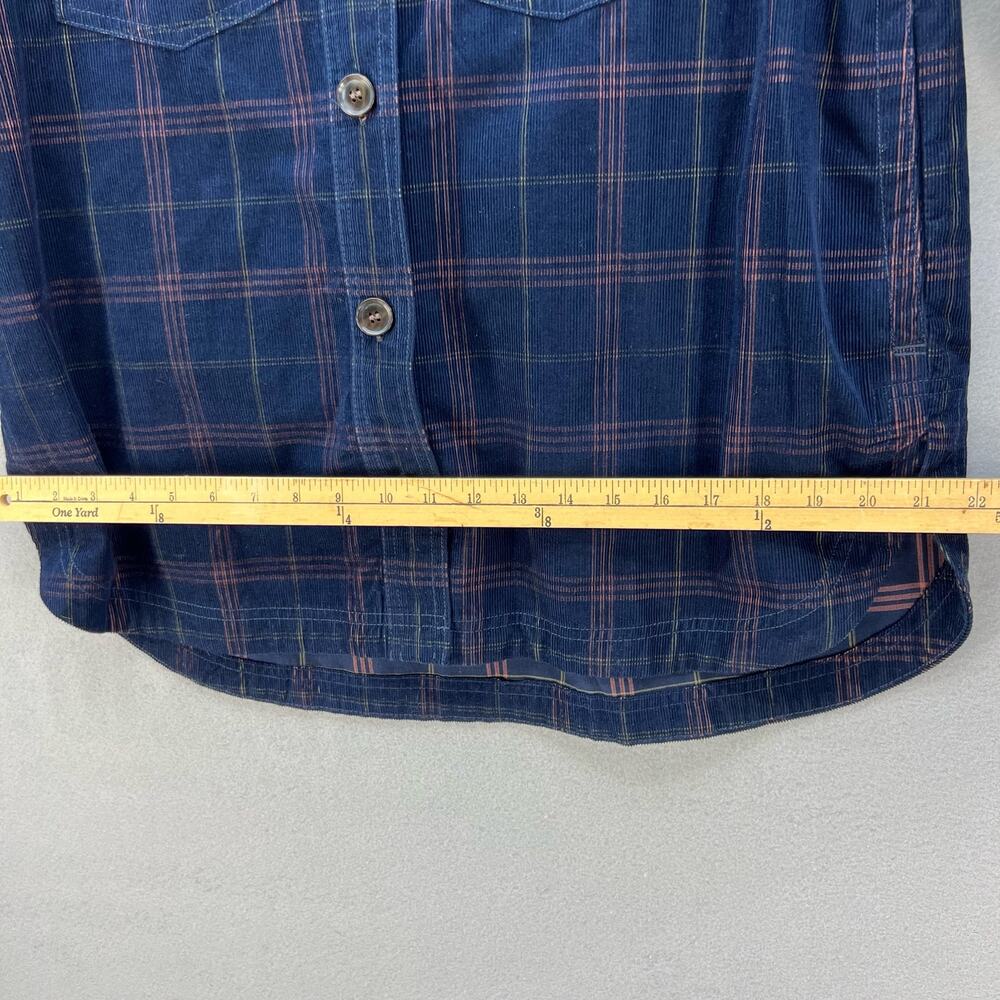 Madewell Button Up Shirt Women's Size M Blue Plaid Corduroy Kentwood Preppy - Picture 13 of 13